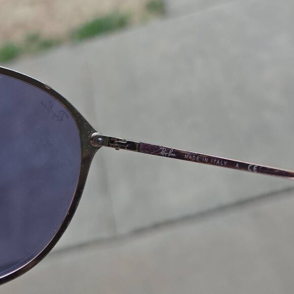 Ray-Ban Blaze Round Silver Chrome Mirrored Polished Gold Sunglasses. RB3574 - Picture 8 of 8
